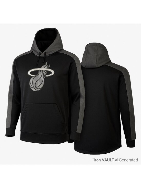 NBA Team Apparel Other - Miami Heat NBA Hoodie Men’s 2XL Black/Gray Colorblock Pullover